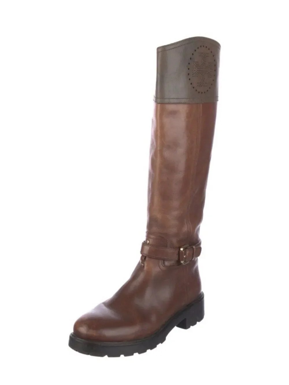 Tory Burch Authentic Brown Genuine Leather Knee High Riding Boots 10